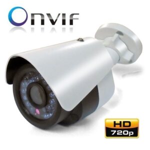 Camara IP Bullet Exterior con IR LEDs, CMOS 1/3", 1.3 Mpx, IR hasta 30 mts, 3D DNR, DWDR y BLC, Estándar ONVIF